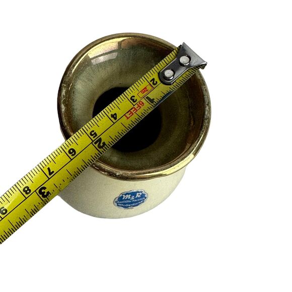 m&r west Germany art pottery vase 8010 Small 4 In. Metallic Gold Drip Graze - Picture 9 of 9